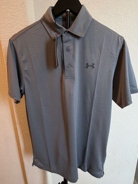 Under Armour Men’s Charcoal Gray The Play Off  Polo Golf Shirt S